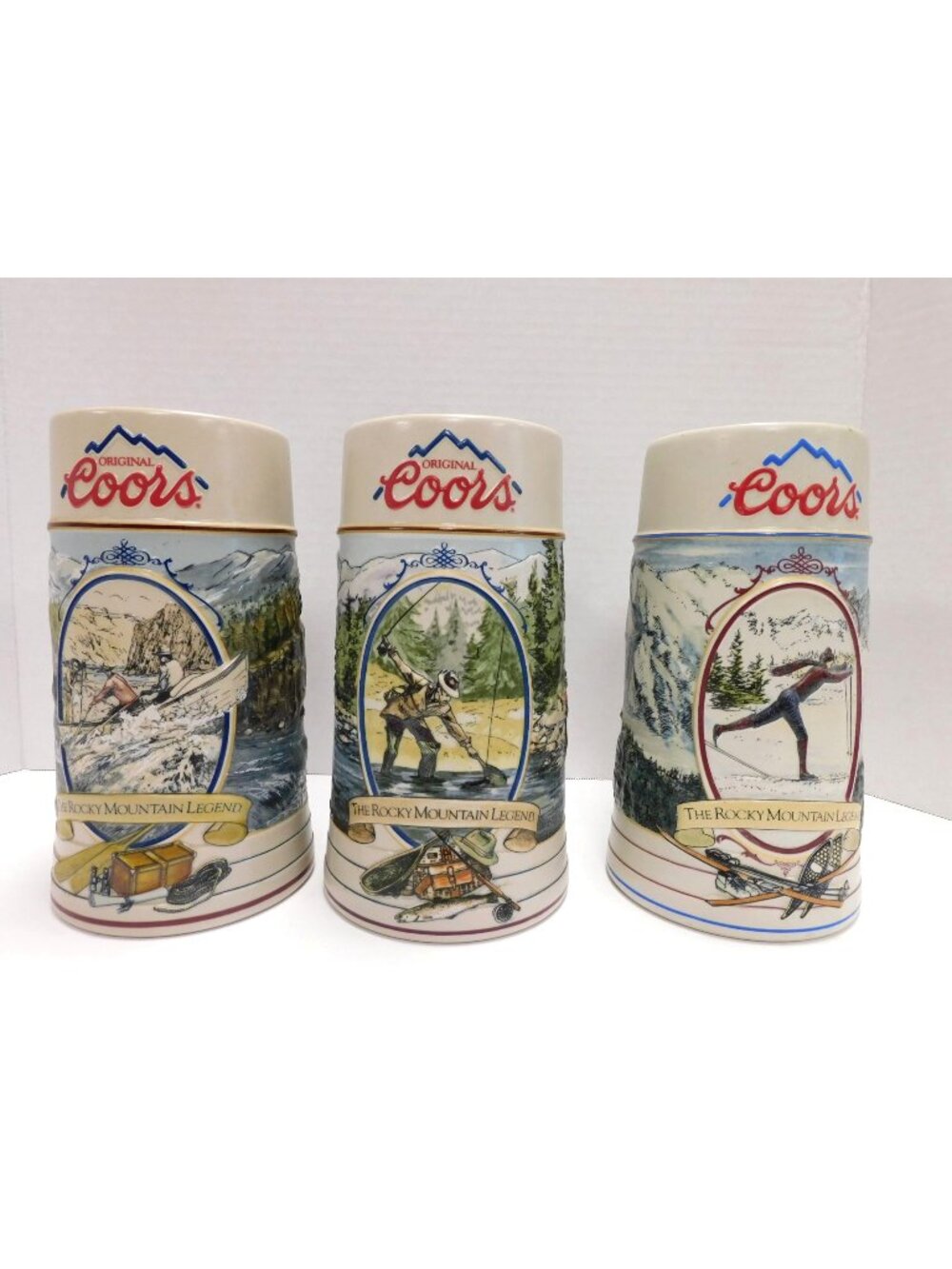 Coors Beer Steins Collectors Set 1991,1992, & 1993 The Rocky Mountain Legend DW3